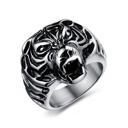 Men's Titanium Rings with Powerful Tiger Head